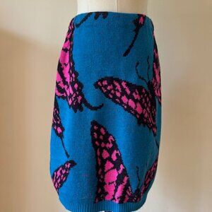 Vintage Betsey Johnson Punk Label Knit Butterfly Skirt